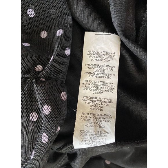 NASTY GAL Spot Right There Mesh Mini Dress 6 Stretch Sexy Slinky Black Dots 9462 - Picture 13 of 14